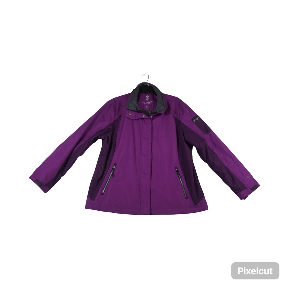 Free Country Radiance Jacket Women XL Purple Full Zip Long Sleeve Winter Outdoor